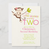 Cute Modern Monkey 2e verjaardag Kaart (Voorkant)