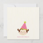 Cute Modern Monkey 3rd Birthday Party Kaart (Achterkant)