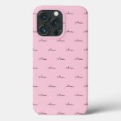 Cute Modern Monogram Blush Pink iPhone Case (Achterkant)