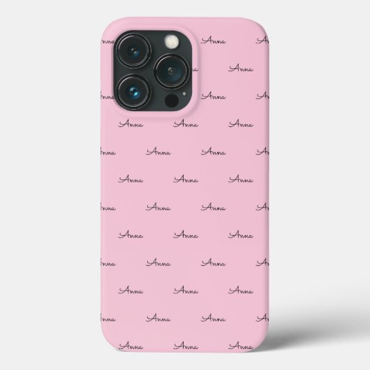Cute Modern Monogram Blush Pink iPhone Case (Achterkant)