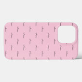 Cute Modern Monogram Blush Pink iPhone Case (Achterkant (horizontaal))