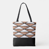 Cute Modern Monogram Pattern Trendy Oranje Black Tote Bag (Achterkant)