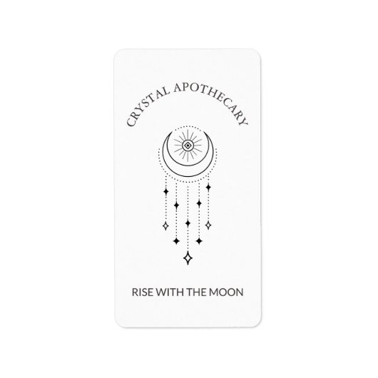 Cute Modern Moon Apothecary, Kandle, Ritual Label (Voorkant)