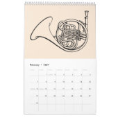 Cute modern muziekmeisje cadeau kalender (Feb 2027)