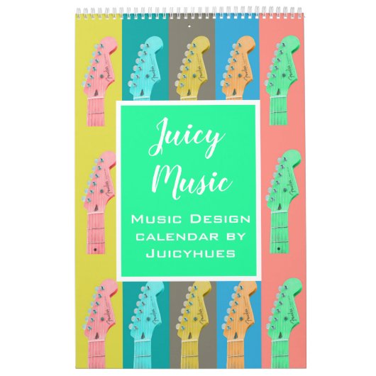 Cute modern muziekmeisje cadeau kalender (Hoes)