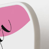 Cute Modern Name Large Pink Polka Dots Pickleball Paddle (Links Detail)