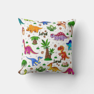 Cute Modern Name Pattern Dinosaur Nursery Decor Kussen