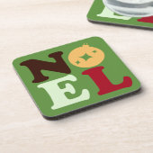 Cute Modern Noel Bright Retro Typography Christmas Bier Onderzetter (Linkerzijde)