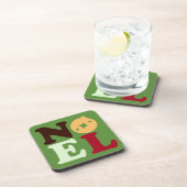 Cute Modern Noel Bright Retro Typography Christmas Bier Onderzetter (Rechterzijde)