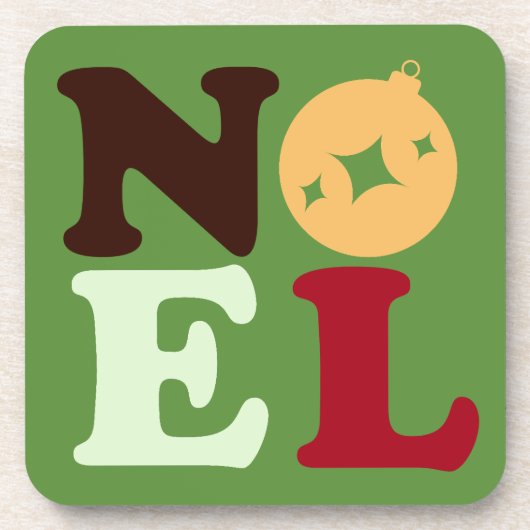 Cute Modern Noel Bright Retro Typography Christmas Bier Onderzetter (Voorkant)