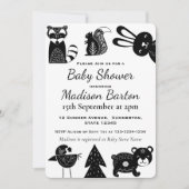 Cute Modern Nordic Woodland Animals Baby shower Kaart (Voorkant)