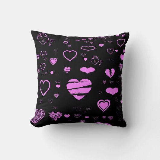 Cute Modern Orchid Heart Kussen (Voorkant)