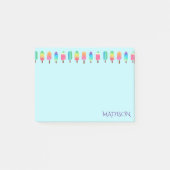 Cute Modern Paars Blue Popsicle Girly Post-it® Notes (Voorkant)