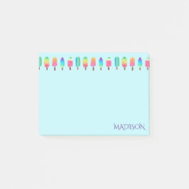 Cute Modern Paars Blue Popsicle Girly Post-it® Notes