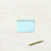 Cute Modern Paars Blue Popsicle Girly Post-it® Notes (Op bureau)