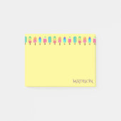 Cute Modern Paars Yellow Popsitern Pattern Girly Post-it® Notes (Voorkant)