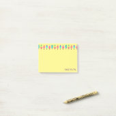 Cute Modern Paars Yellow Popsitern Pattern Girly Post-it® Notes (Op bureau)