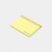 Cute Modern Paars Yellow Popsitern Pattern Girly Post-it® Notes (Schuin)
