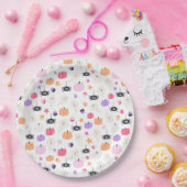 Cute Modern paarse pompoen en spin Halloween Papieren Bordje (Feest)