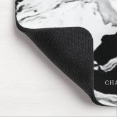 Cute Modern Panda White Black Marble Custom Name Muismat (Hoek)