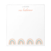 Cute Modern Pastel Boho Rainbow Teacher's Notitieblok (Voorkant)
