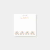 Cute Modern Pastel Boho Rainbow Teacher's Post-it® Notes (Voorkant)