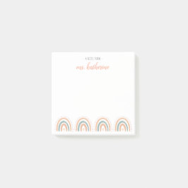 Cute Modern Pastel Boho Rainbow Teacher's Post-it® Notes