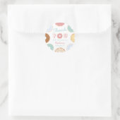 Cute Modern Pastel Donut Birthday Ronde Sticker (Tas)