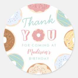 Cute Modern Pastel Donut Birthday Ronde Sticker