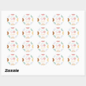 Cute Modern Pastel Donut Second Birthday Ronde Sticker (Vel)