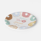 Cute Modern Pastel Donut Two Sweet Birthday Papieren Bordje (Gekanteld)