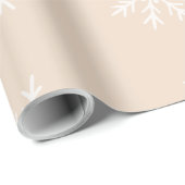 Cute Modern patroon van sneeuwvlokken wit roze Xma Cadeaupapier (Rol Hoek)