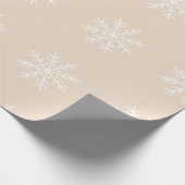Cute Modern patroon van sneeuwvlokken wit roze Xma Cadeaupapier (Hoek)