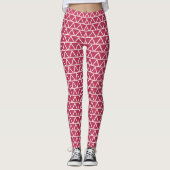 Cute Modern Pattern Chic Sport Trendy Magenta Red Leggings (Voorkant)