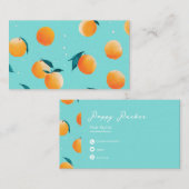 Cute Modern Peach Business Card | Custom Visitekaartje (Voorkant / Achterkant)