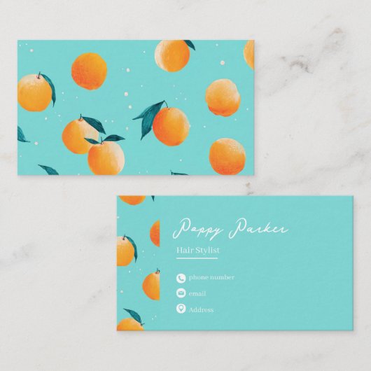 Cute Modern Peach Business Card | Custom Visitekaartje (Voorkant / Achterkant)