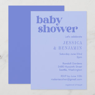 Cute Modern Periwinkle Paars Baby shower Kaart