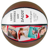 Cute Modern Photo Collage Fathers Day Basketbal (Voorkant)