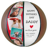 Cute Modern Photo Collage Fathers Day Basketbal (Verticaal)