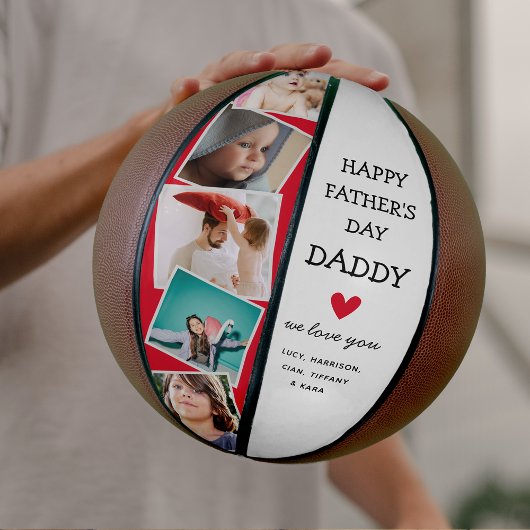 Cute Modern Photo Collage Fathers Day Basketbal