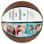Cute Modern Photo Collage Fathers Day Basketball Basketbal (Voorkant)