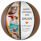 Cute Modern Photo Collage Fathers Day Basketball Basketbal (Verticaal)