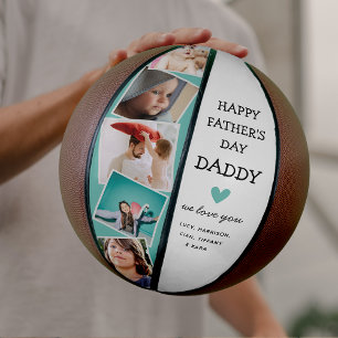 Cute Modern Photo Collage Fathers Day Basketball Basketbal