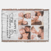 Cute Modern Photo Collage Happy First Fathers Day Deken (Voorkant)