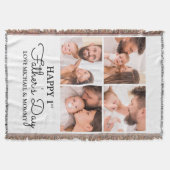 Cute Modern Photo Collage Happy First Fathers Day Deken (Voorkant)