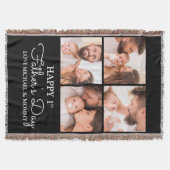 Cute Modern Photo Collage Happy First Fathers Day Deken (Voorkant)