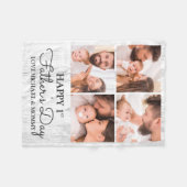 Cute Modern Photo Collage Happy First Fathers Day Fleece Deken (Voorkant (Horizontaal))