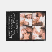 Cute Modern Photo Collage Happy First Fathers Day Fleece Deken (Voorkant (Horizontaal))