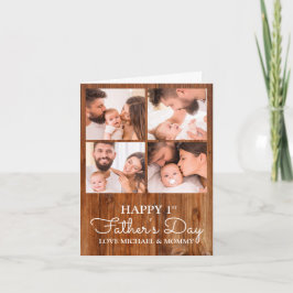 Cute Modern Photo Collage Happy First Fathers Day Kaart