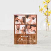 Cute Modern Photo Collage Happy First Fathers Day Kaart (Gele Bloem)